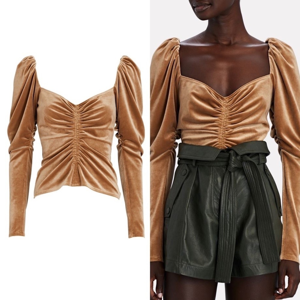A.L.C.
Chamberlain Ruched Velvet Top​​​